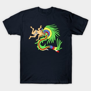 Quetzalcoatl, Aztec god devouring a man T-Shirt